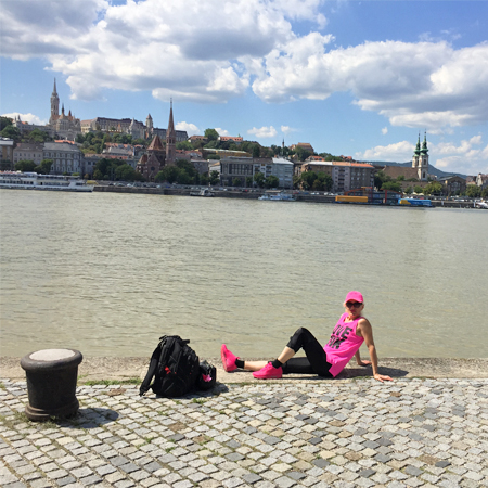 Edina Kinga Agoston at the River Danube in Budapest, Hungary
