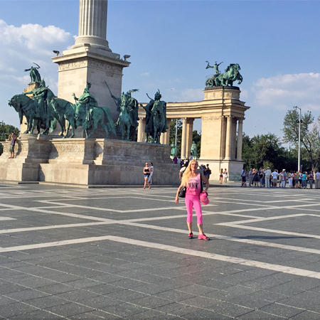Edina Kinga Agoston at the Heroes Square in Budapest, Hungary