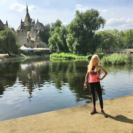 Amanda Schaefer at Vajdahunyad Castle Budapest, Hungary