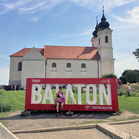 Edina Kinga Agoston at Tihany Abbey Benedictine Monastery in Tihany, Hungary