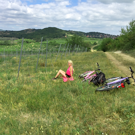 Edina Kinga Agoston at Tihany Vineyards in Tihany, Hungary