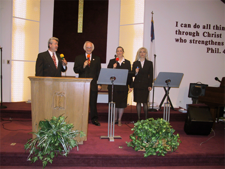 Edina Kinga Agoston performing with The Island Singers