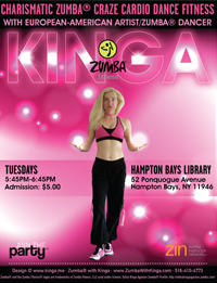 Zumba with Kinga Charismatic Zumba® Craze Cardio Dance Fitness Classes at the Hampton Bays Library Long Island New York